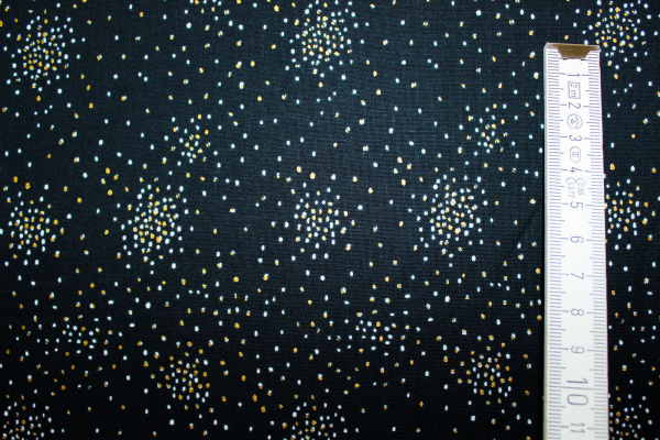 Designer-Baumwollstoff Clusters Black Hole metallic schwarz (10 cm)